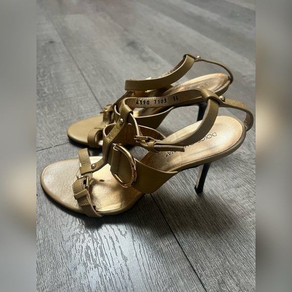 Dolce & Gabbana gold leather stewpot high heels Size 6 $898 - Picture 1 of 7